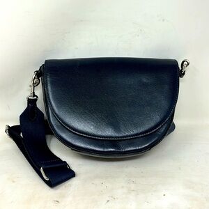 J Jill blue leather flap crossbody bag